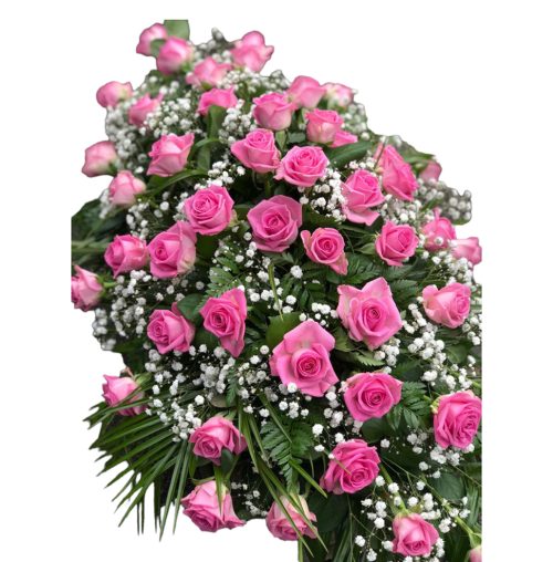 Suza za kovčeg - Roze ruze i gipsofila